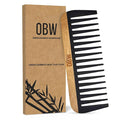 OBW Bamboo Wide Tooth Comb – Detangler for Curly, Thick & Natural Hair – Dimensions: 5.8x2.1 in, 1.1 oz - Lightweight & Durable Bakelite-Infused Comb for Men & Women – Anti-Frizz Hair Tool by ORW