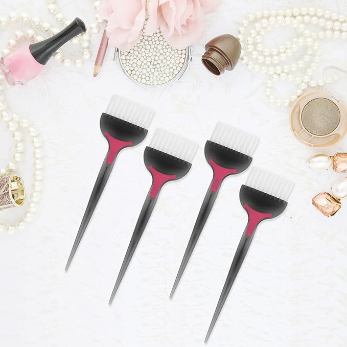 Hair Styling Accessories Hair Dye Brush Salon Brush: 4Pcs Tint Highlight Salon Barber Professional Coloring Applicator Black Blending
