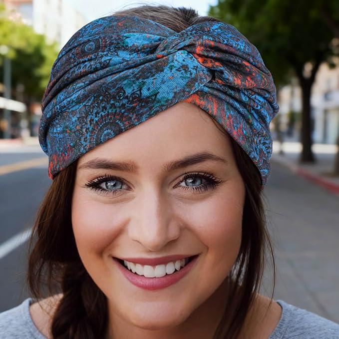DRESHOW 6 Pack Extra Wide Headbands for Women Large Turban Headband Boho Head Wrap Elastic Hairbands Hair Twisted Knot Hair Accessories