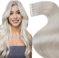 LaaVoo Blonde Tape in Hair Extensions Human Hair 24 Inch Tapes in Human Hair Extensions Platinum Blonde Hair Extensions Tape ins Human Hair for Women 20pcs 50g