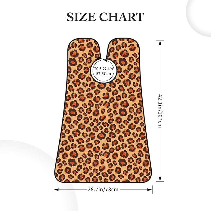 Adjustable Beard Catcher Apron, Animal Cheetah Leopard Print Shave Bib, Non-Stick Waterproof Grooming Bib, Shaving Essential for Men Dad Christmas