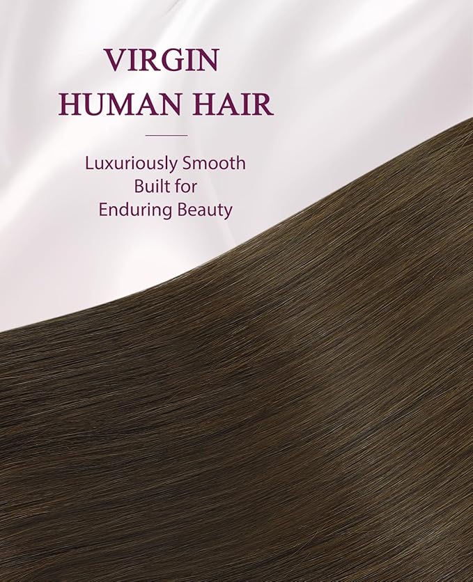 Pinkpearl Invisible Tape in Hair Extensions Human Hair, 20pcs 22inch 60g #4 Chocolate Brown Injection Tape in Extensions Real Remy Straight Seamless Silky Human Hair Injected