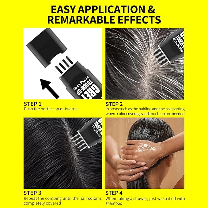 SEVICH Hair Color Stick For Gray Roots - Instantly Cover Grey Hair Dye Comb,Waterproof And Sweatproof, Four Toothed Comb Design, For Carrying Around,8ml(Dark Brown)