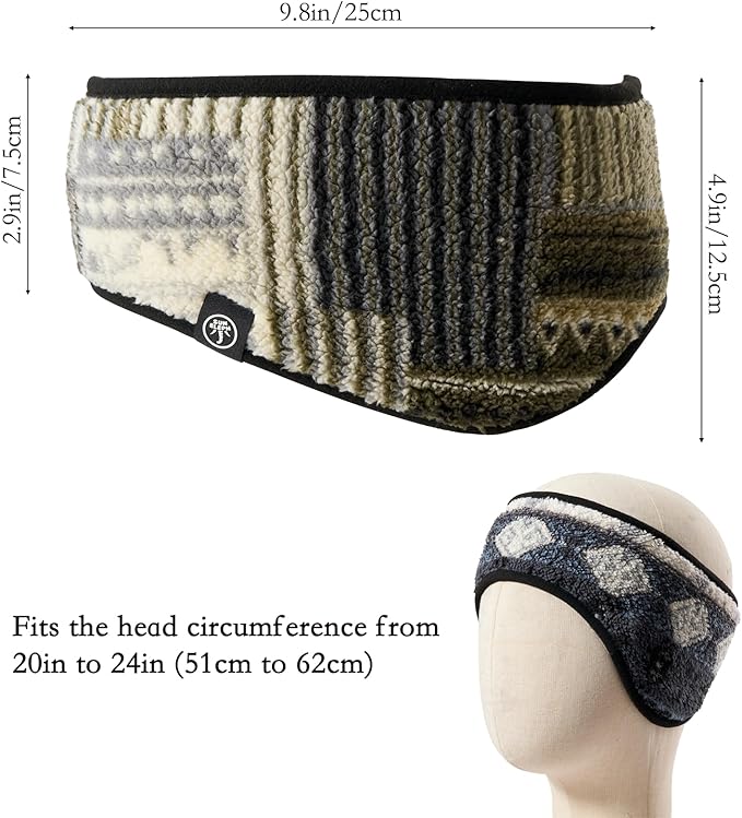Ear Warmer Headband for Winter Cold Weather Running Ski Outdoor 2 Pack