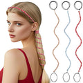 3 Packs Ponytail Holders Hair Ties for Women, Spiral Pony Tails Elastic Braided Hair Holders for Gym Swimming Sports (3pcs16"colorful07)