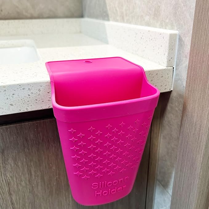 ZAXOP Flat Iron/Curling Iron/Hair Straightene/Hot Hair Tools Holder, Silicone Heat Resistant Mat Pouch Organizer.(Hotpink)
