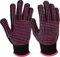 YANTAISIYU ‌2-Pack Heat-Resistant Gloves with Silicone Bumps Heat Blocking Gloves for Curling Hair Styling