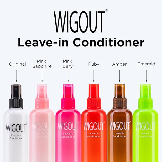 Style Factor WIGOUT Leave-In Conditioner Spray – Lightweight Hydrating & Conditioning Mist Controls Frizz, Adds Shine & Softness For Dry Damaged Hair No-Rinse Formula for All Hair Types - Pink