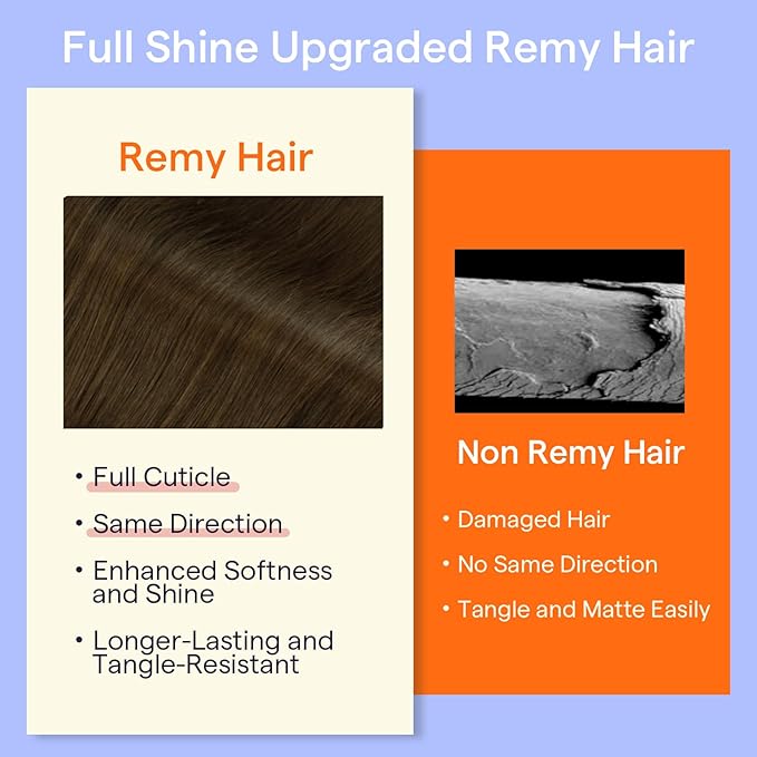 Full Shine Clip in Hair Extensions Brown Human Hair Extensions Clip ins Medium Brown Straight Brazilian Hair Extension for Thin Hair 20 Inch 7 Pcs 120 G