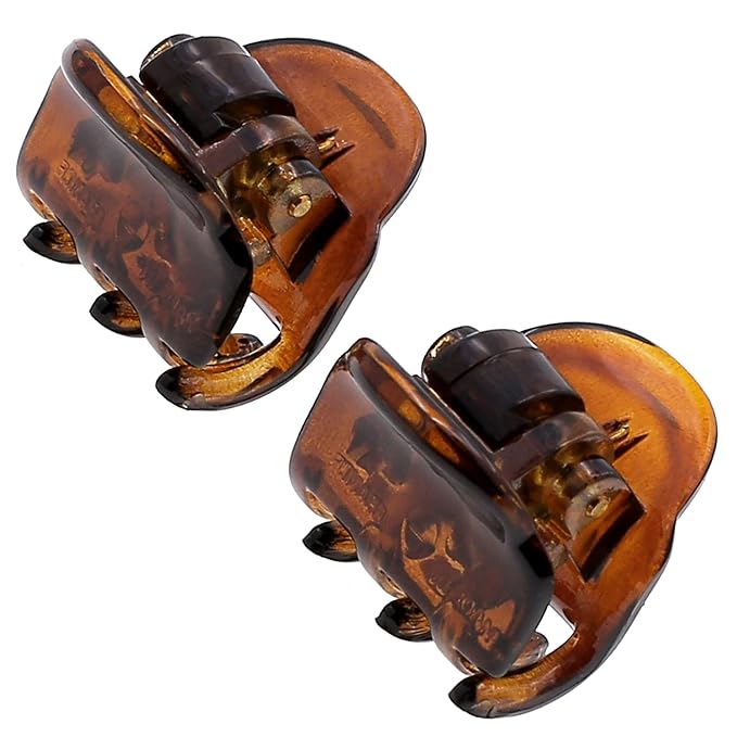 Camila Paris CP3289 French Hair Clip for Women, Set of 2 Small Tortoise Shell Girls Hair Claw Clips Fashion Durable Hair Accessories for Women, Ladies Strong Hold No Slip Grip Clamp, Made in France