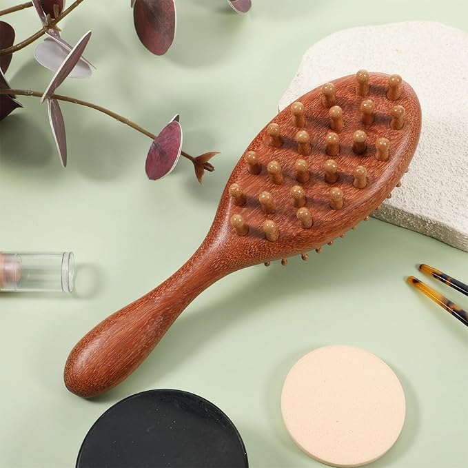 Loc Brush for Dreads Natural Wood Hair Brush Wooden Scalp Massager Loc Comb Wooden Hair Brushes Scalp Comb Detangling, ScalpCare & Frizz Control