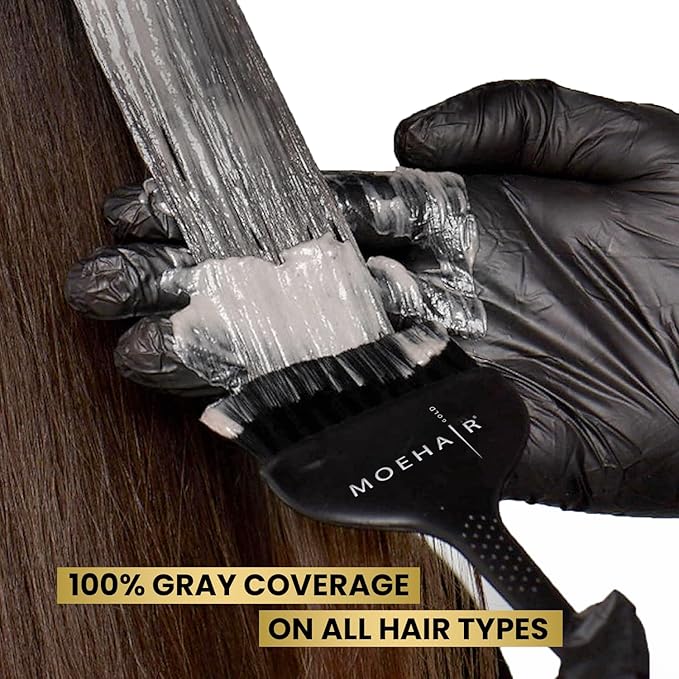 MOEHAIR Hair Coloring Kit | 8NN Permanent Hair Color (Light Blonde Intense), 20 Volume Developer 6%, Coloring Brush, Gloves & Mixing Bowl | Keratin Infused Color | Gray Coverage | Adds Shines