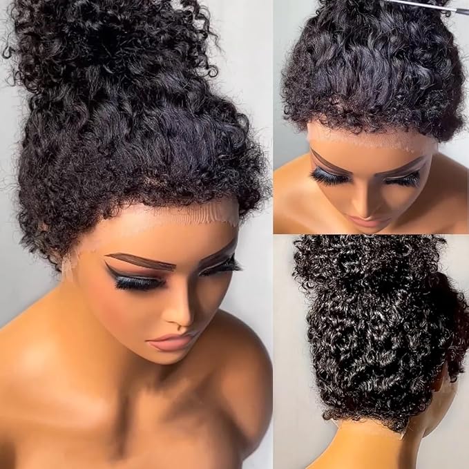 250% Density Deep Wave Human Hair Wig 13x6 Mongolian Lace Front Deep Curly Lace Front Wigs Human Hair Pre Plucked Deep Wave Frontal wig For Black Women Full And Thick (30 Inch, 13x6 Wig)