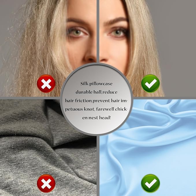 Silk Pillow Cases 2 Pack Soft Breathable and Sliky Queen Size Pillow Cases Set of 2,Natural Mulberry Satin Silk Pillowcase with Hidden Zipper for Hair and Skin (Sky Blue,20"X 30",2pcs)