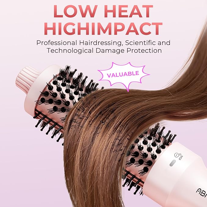 ABNER Thermal Ionic Brush, 1.5 inch Heated Round Brush for Blowout Look, Volumize, Style, Makes Hair Shinier & Smoother, Dual Voltage for Travel, Negative Ion Technology, Ceramic, Temperature Settings