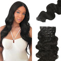 Lashey Seamless Clip in Hair Extensions Human Hair 120g 7pcs Body Wave 20 Inch Natural Black Thick Remy Human Clip in Hair Extensions with Full End