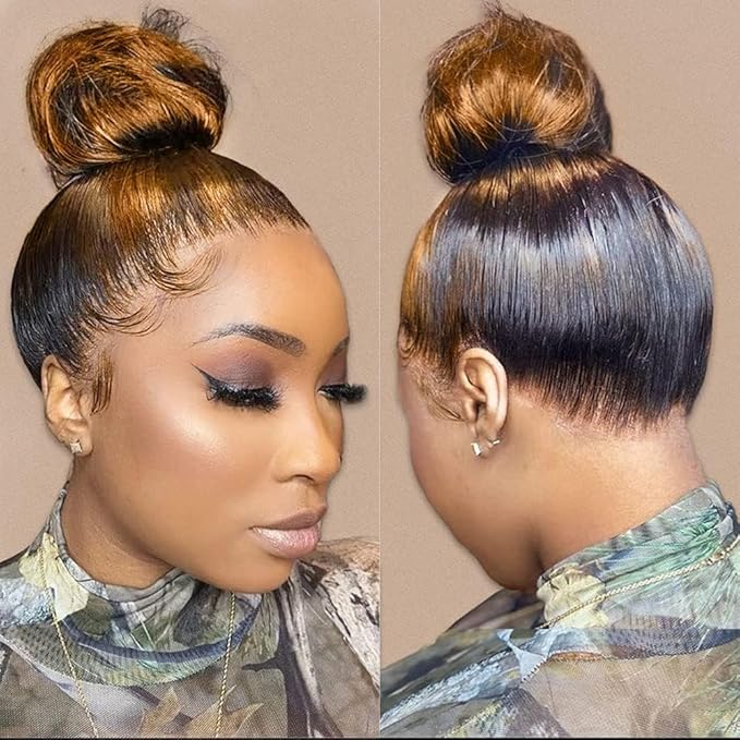 Ombre 360 Lace Front Wigs Human Hair For Women Highlight Honey Lace Wig Glueless Wig With Baby Hairs Body Wave Lace Front Wigs Human Hair (26 inch)