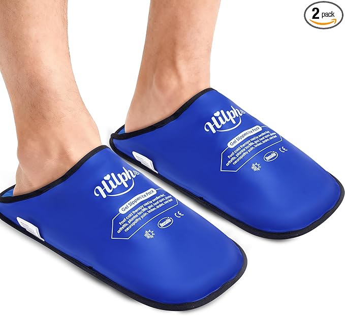 Hilph XL Foot Ice Pack Slippers for Foot Surgery, 2 Packs Extra Large Hot Cold Packs Gel Ice Slippers for Big Feet, Sever Swelling, Bunion Surgery, Plantar Fasciitis, Neuropathy, Gout