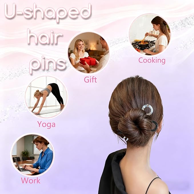 3Pcs Prestige French Hair Pins New Elegant Hair Accessories for Women Elegant Hair Clips for Thin Thick Hair Serrated Anti-Slip Design (Color B)