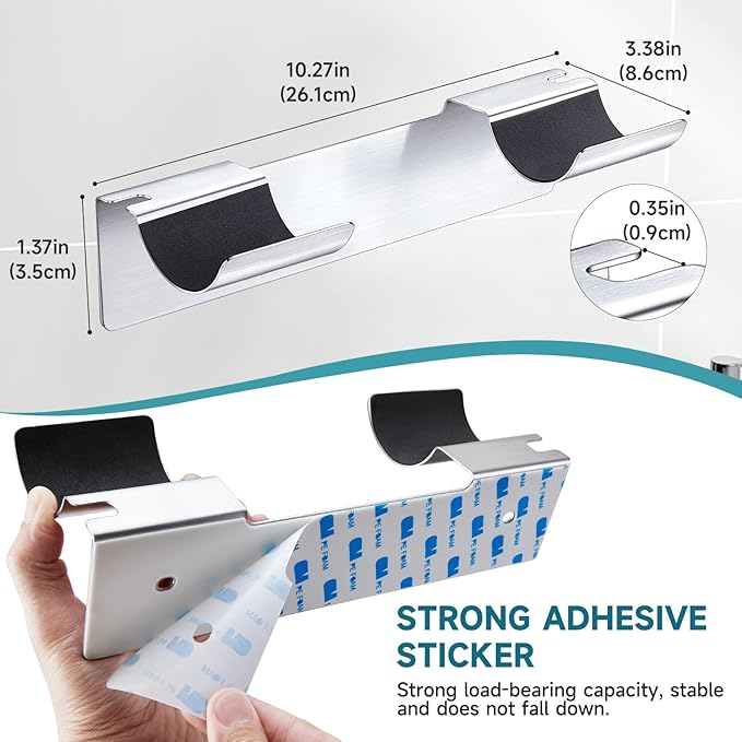 Curling Iron Holder Wall Mounted Hair Dryer Holder Straighteners Holder Hair Tool Organizer for Curling Wands Accessories Stainless Steels Adhesive Flat Iron Holder for Bathroom Barber Shops Vanity