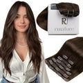 RUNATURE Brown Clip in Hair Extensions 24 Inch, Real Human Hair Clip in Extensions, Long Hair Extensions Clip Ins, Double Weft Remy Natural Hair, Add Hair Length, 135g 7pcs #4 Chocolate Brown