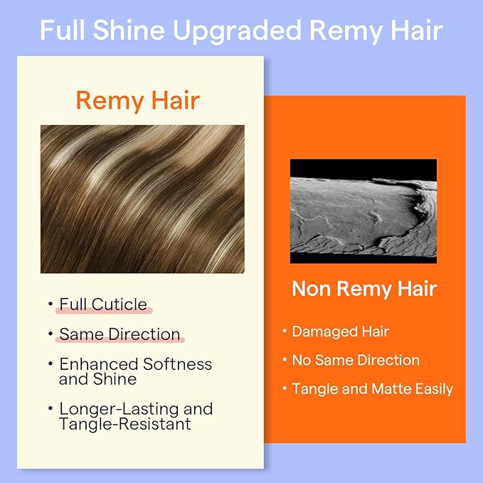 Full Shine Clip in Human Hair Extensions 18 Inch Real Hair Extensions Straight Clip in Human Hair Medium Brown Roots Ash Brown Mix Dirty Blonde Remy Hair Extension 7 Pcs 120 G