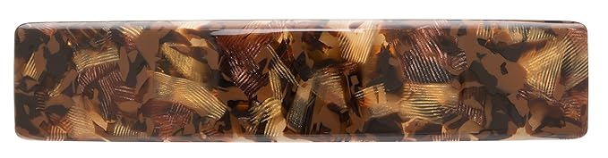 France Luxe Classic Rectangle Barrette - Pavlova Brown