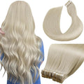 LaaVoo Tape in Hair Extensions Human Hair Bleach Blonde Hair Extensions Tape in Real Hair Tape on Extensions Seamless 22 Inch 40pcs 100g