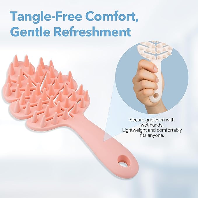 Sylune Scalp Massager Brush 2-Pack – Leaf-Grip Shampoo Scrubber for Deep Clean & Hair Care, Gentle for All Hair Types