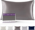 Mulberry Park 30 Momme Silk Pillowcase - 100% Grade 6A Mulberry Silk for Healthier Hair and Skin - Prevent Frizzy, Damaged Hair and Enjoy a Clearer Complexion - Gunmetal/King (20" x 36")