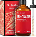 SU JUABA Lemongrass Essential Oil 4 Oz, 100% Pure Natural Aromatherapy Oil for Diffuser, Skin Care, Candle - 118ML