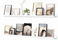 Heimlove Picture Ledge Shelf, Floating Shelves Set of 2, 56 Inches Picture Shelf for Wall with Ledge, Kids Bookshelf Wall Mounted for Living Room Bedroom Decor Books Photo Frames, White