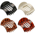 4 PCS Flat Claw Clips, Round Large Flat Hair Clips for Women,French Strong Hold Hair Barrettes for Thick Thin Hair(Leopard)