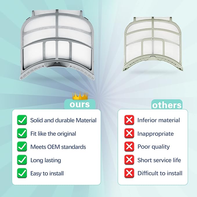 ADQ73373201 Dryer Lint Filter for LG and Kenmore Dryer, DLEX9000V DLEX8000V DLEX8000W DLGX5001V DLEX5000V DLGX8001W DLEX8100V DLEX5000W DLEX5005K ADQ733732 PS7787727 Clothes Vent Trap Cleaner Brush