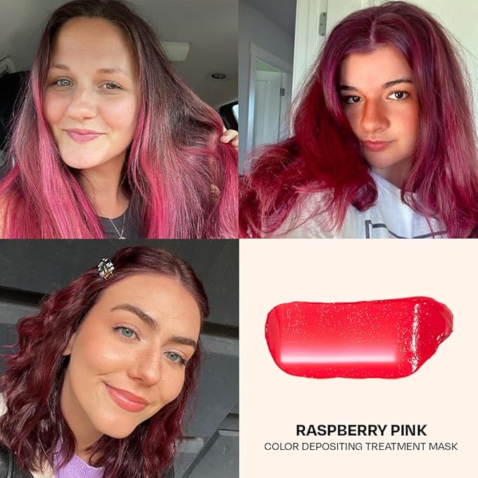 Overtone Daily Color Depositing Conditioner - 4.5oz Temporary Coloring Conditioner w/Shea Butter & Coconut Oil - Refresh Color & Prevent Fading - Vegan & Cruelty-Free, Pink for Brown is Rapsberry Pink