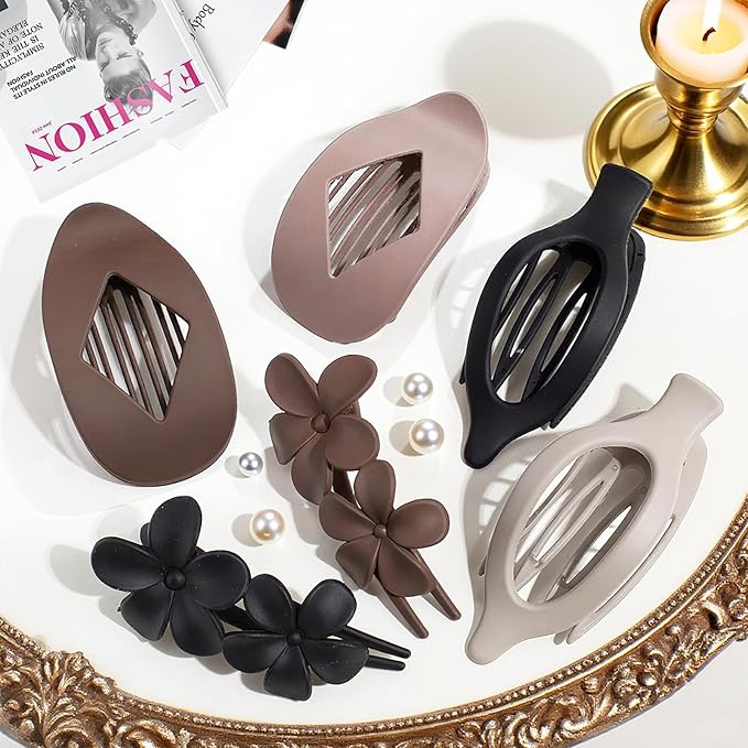 Matte Flat Hair Clips for Women, 3 Styles Non-slip Flat Claw Clips for Thick or Thin Hair, for Curly Straight Duckbills Flat Hairs Clips For Women & Girls