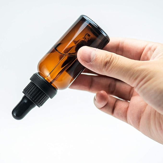 YIZHAO Black Glass Dropper Bottle 2oz, Tincture Bottles with Glass Dropper, for Essential Oils, Aromatherapy, Cosmetic, Laboratory, Pharmacy, Liquids, Travel –6 Pcs