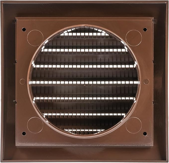 Repa Market 4 Inch Brown Dryer Vent Hood/Duct Cover for Walls or Ceiling/ABS Plastic Louvered Air Grille with Built-In Mesh Screen/Exhaust and Dryer Vent Covers for Indoor & Outdoor Use