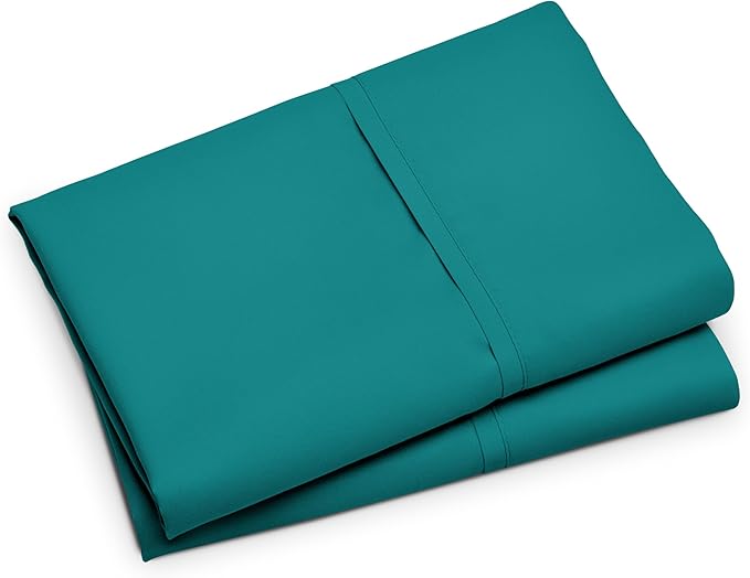 Bare Home Microfiber Pillow Cases - King Size Set of 2 - Cooling Pillowcases - Double Brushed - Emerald Pillowcases 2 Pack - Easy Care (King Pillowcase Set of 2, Emerald)