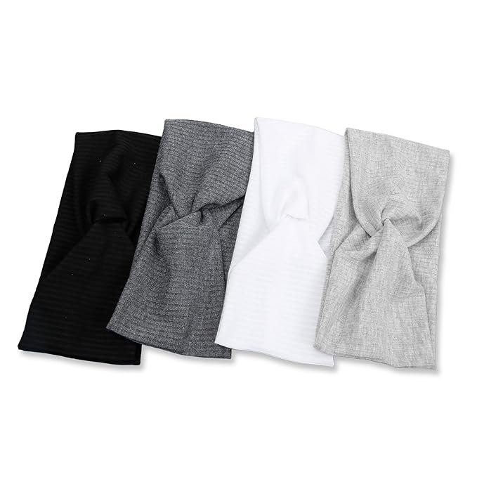 Tobeffect Non Slip Headbands for Short Hair - Yoga, Workout, Running Sport Elastic Hair Bands, Twist Turban Wrap for Girls