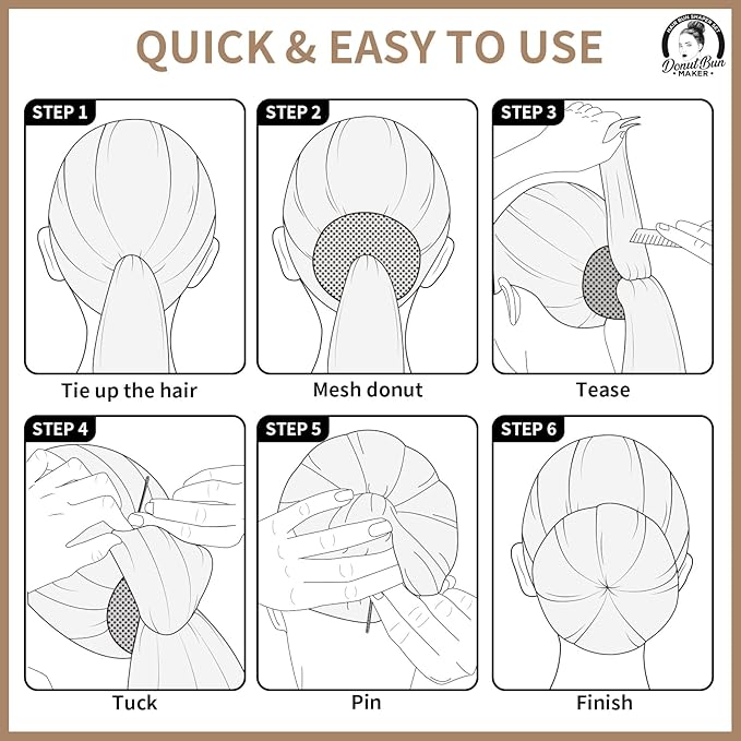 Teenitor Hair Bun Maker, 7pcs Bun Donuts for hair Buns(1 Extra-Large, 2 Large, 2 Medium, 2 Small), Light Brown