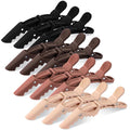 Havawish 12 Pcs Alligator Clips for Hair Styling Matte Alligator Crocodile Clips for Women Hair Sectioning(Brown)