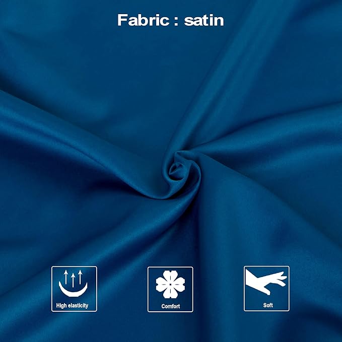 NTBAY Zippered Satin Body Pillow Pillowcase, Silky Slip Cooling Body Pillow Cover, Long Side Hidden Zipper, 20x54 Inches, Royal Blue
