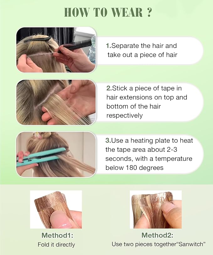 SURNEL Tape in Hair Extensions Human Hair 16 inch Natural Black to Chocolate Brown and Caramel Blonde Tape Hair Extensions 20pcs 50g(#1B/4/27-16)