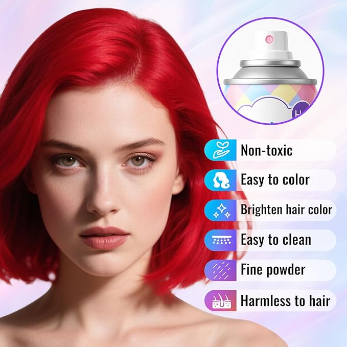 Temporary Black Hair Color Spray – 1-Day Washable Hair Color for Women Men Kids, Hair Spray for Halloween, Cosplay, Costumes, Parties, Festivals, Daily Styling