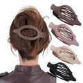 Sunporx Flat Hair Clips for Womens Non-slip Hold Hair Barrettes Curved Flat Clips Duck Billed Barrettes for Thick and Thin Hair French Matte 4 PCS