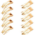 Chinco 24 Pcs Double Grip Hair Clips Metal Snap Clips Women Barrettes for Hair Making, Salon Supplies(Kc Gold,2 Inch)