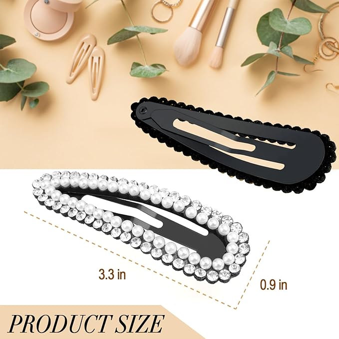 2PCS Rhinestone Hair Clips,Snap Hair Accessories,Decorative Hair Clips,Rhinestone Barrettes For Women Girls(SET11)