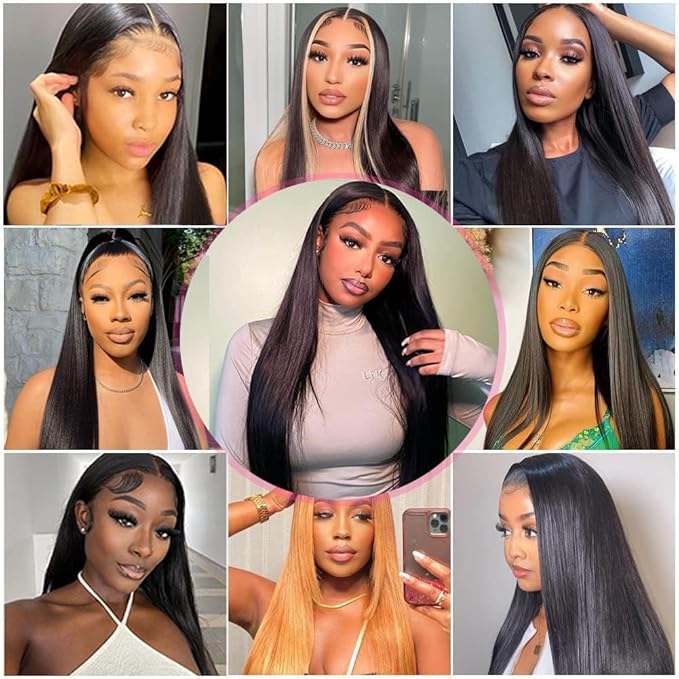 13x6 Straight Lace Front Wigs Human Hair HD Transparent Lace Front Human Hair Wigs 40 Inch