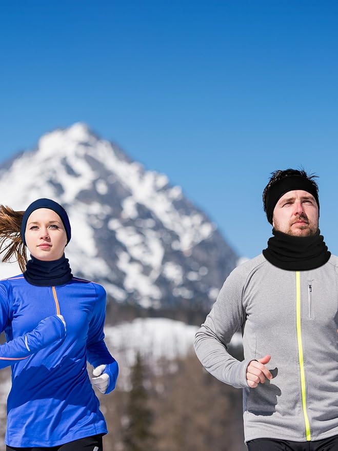 SATINIOR 6 Pieces Ear Warmer Headband Warmer Face Mask Fleece Neck Gaiter Touch Screen Winter Knit Gloves for Men and Women